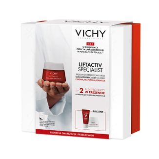 Zestaw Vichy Liftactiv Collagen Specialist, krem przeciwzmarszczkowy, 50 ml + serum redukujące przebarwienia, 5 ml + krem przeciwstarzeniowy na noc, 15 ml - zdjęcie produktu