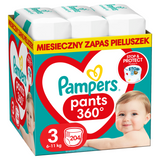 Pampers Pants, pieluchomajtki, rozmiar 3, 6-11 kg, 204 sztuki - miniaturka zdjęcia produktu