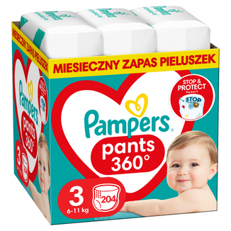 Pampers Pants, pieluchomajtki, rozmiar 3, 6-11 kg, 204 sztuki - zdjęcie produktu
