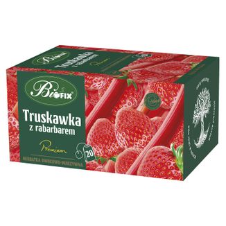 Bi Fix Premium Truskawka z rabarbarem, herbatka owocowo-warzywna, 2 g x 20 saszetek - zdjęcie produktu