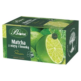Bi Fix Premium Matcha z mięta i limonką, herbata zielona, 2 g x 20 saszetek - zdjęcie produktu