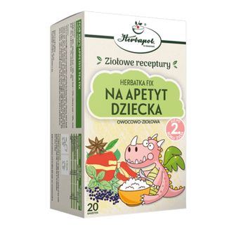 Herbapol Na Apetyt Dziecka, herbatka fix owocowo-ziołowa, po 2 roku, 20 saszetek Herbapol Na Apetyt Dziecka, herbatka fix owocowo-ziołowa, po 2 roku, 20 saszetek - zdjęcie produktu