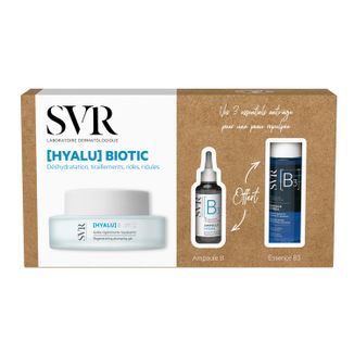 Zestaw SVR HyaluBiotic, regenerujący żel ujędrniający, 50 ml + serum, 10 ml + esencja, 30 ml - zdjęcie produktu