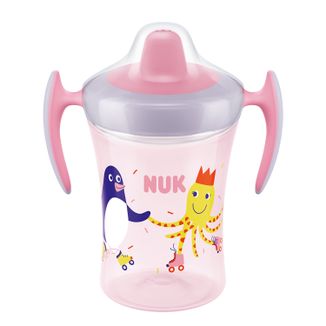 Nuk Evolution Trainer Cup, kubek niekapek z miękkim ustnikiem i uchwytami, różowy, 751140B, od 6 miesiąca, 230 ml - zdjęcie produktu