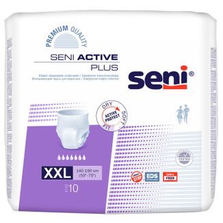 Seni Active Plus, majtki chłonne, XXL, 140-190 cm, 10 sztuk - zdjęcie produktu
