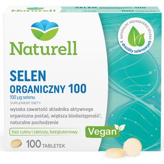 Naturell Selen Organiczny 100, 100 tabletek + dodatkowo Folian, kwas foliowy 400 µg, 20 tabletek - miniaturka 2 zdjęcia produktu