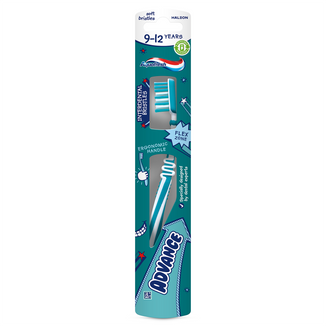 Aquafresh, szczoteczka do zębów dla dzieci Advance, 9-12 lat, Soft, 1 sztuka - zdjęcie produktu