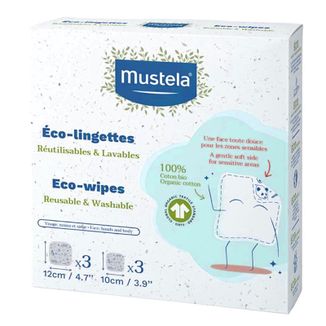 Mustela, eco-chusteczki wielokrotnego użytku, 6 sztuk - zdjęcie produktu