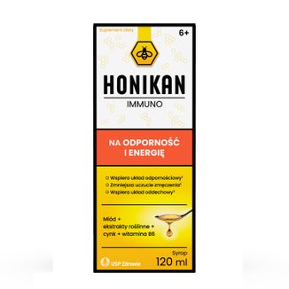 Honikan Immuno, syrop dla dzieci od 6 lat i dorosłych, 120 ml - zdjęcie produktu