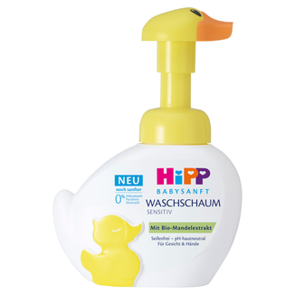 HiPP Babysanft Sensitive, pianka do mycia twarzy i rąk, od 1 dnia życia, kaczuszka, 250 ml - zdjęcie produktu