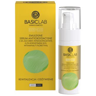BasicLab Esteticus, emulsyjne serum antyoksydacyjne z witaminą C 6%, rewitalizacja i odżywienie, 30 ml BasicLab Esteticus, emulsyjne serum antyoksydacyjne z witaminą C 6%, rewitalizacja i odżywienie, 30 ml - zdjęcie produktu