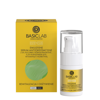 BasicLab Esteticus, emulsyjne serum antyoksydacyjne z witaminą C 6%, rewitalizacja i odżywienie, 15 ml KRÓTKA DATA - zdjęcie produktu