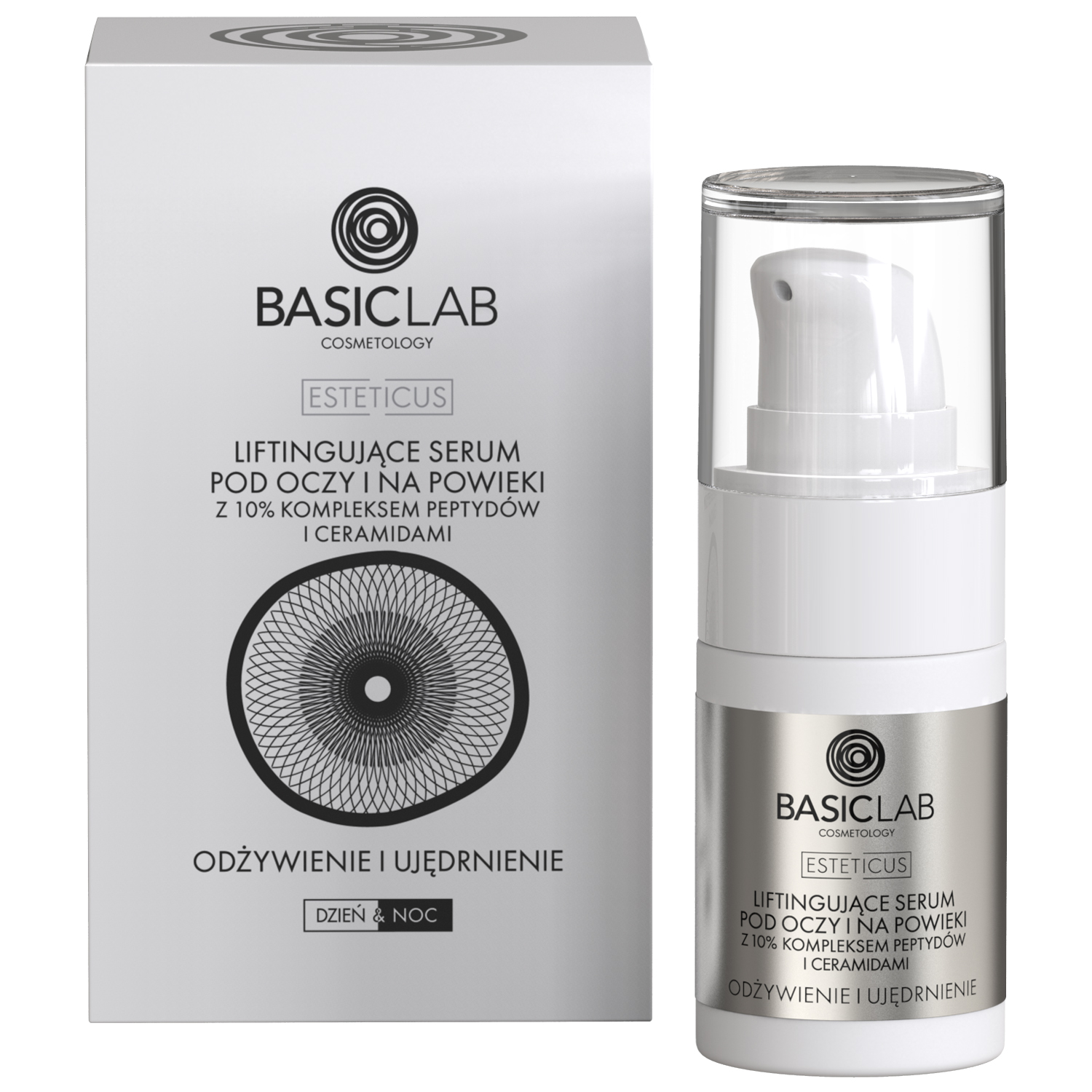 Basiclab BasicLab Esteticus, liftingujące serum pod oczy i na powieki, odżywienie i ujędrnienie, 15 ml