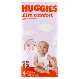 Huggies Ultra Comfort, pieluchy, Disney, rozmiar 4, 7-18 kg, 50 sztuk - zdjęcie produktu