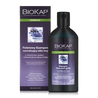 Biokap Bellezza, fioletowy szampon neutralizujący żółte tony, 200 ml - zdjęcie produktu
