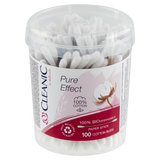 Cleanic Pure Effect, biodegradowalne patyczki higieniczne, 100% bawełny, 100 sztuk - miniaturka zdjęcia produktu