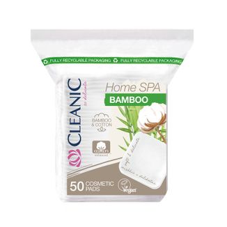 Cleanic Home Spa Bamboo, płatki kosmetyczne, kwadratowe, 50 sztuk - zdjęcie produktu