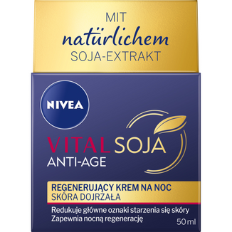 Nivea Vital Soja Anti-Age, regenerujący krem na noc, skóra dojrzała, 50 ml - zdjęcie produktu