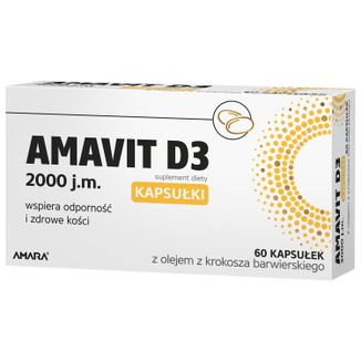 Amavit D3 2000 j.m., 60 tabletek ulegających rozpadowi w jamie ustnej - zdjęcie produktu