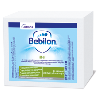Bebilon HMF, wzmacniacz mleka kobiecego dla niemowląt urodzonych przedwcześnie, 1 g x 50 saszetek - zdjęcie produktu
