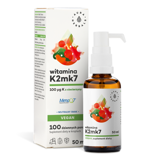 Aura Herbals Witamina K2mk7 100 μg Vegan, krople, 50 ml USZKODZONE OPAKOWANIE - zdjęcie produktu