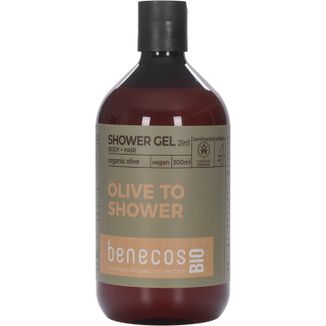 Benecos BIO, żel pod prysznic i szampon z organiczną oliwą, 2in1, 500 ml - zdjęcie produktu