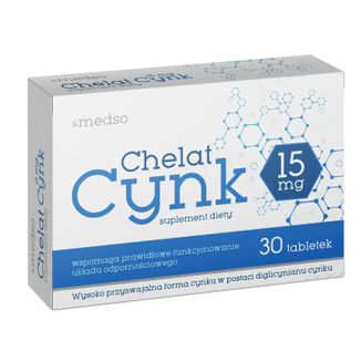 Medso Chelat Cynk 15 mg, 30 tabletek - zdjęcie produktu