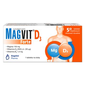 MagVit Forte D3, 50 tabletek dojelitowych KRÓTKA DATA - zdjęcie produktu
