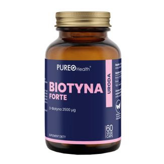 Pureo Health Biotyna Forte, biotyna 2500 µg, 60 kapsułek vege - zdjęcie produktu