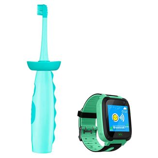 Zestaw Vitammy Dino, szczoteczka soniczna do zębów dla dzieci + Smart Kid, zegarek dla dzieci, zielony - zdjęcie produktu