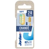 Jordan Change, końcówki wymienne do szczoteczki, Soft, 2 sztuki - miniaturka zdjęcia produktu