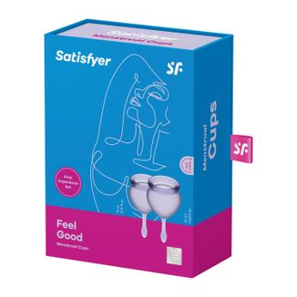 Satisfyer, Feel Good, kubeczek menstruacyjny, 15 ml + 20 ml, Lila, 2 sztuki - zdjęcie produktu