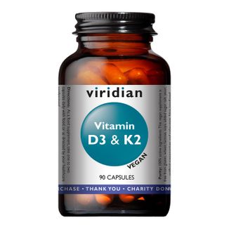 Viridian Vitamin D3 + K2 Vegan, witamina D 1000 IU + witamina K 45 µg, 90 kapsułek - zdjęcie produktu