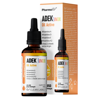 PharmoVit ADEK Junior Oil Active, krople dla dzieci, 30 ml - zdjęcie produktu