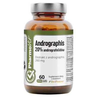 PharmoVit Andrographis, 20% andrografolidów, 60 kapsułek vege - zdjęcie produktu