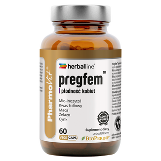 PharmoVit HerbalLine Pregfem Płodność kobiet, 60 kapsułek roślinnych - zdjęcie produktu