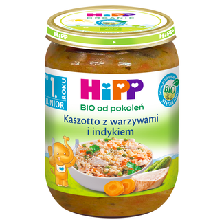 HiPP Bio, kaszotto z warzywami i indykiem, po 12 miesiącu, 250g - zdjęcie produktu