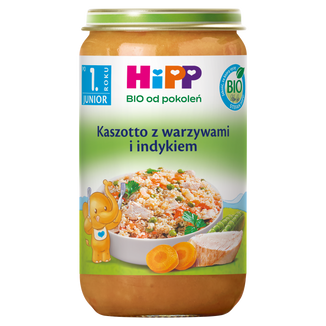 HiPP BIO od pokoleń, kaszotto z warzywami i indykiem, po 1 roku, 250 g - zdjęcie produktu