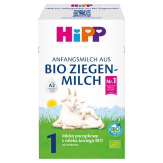 HiPP 1, mleko początkowe z mleka koziego, BIO, dla niemowląt od urodzenia, 400 g USZKODZONE OPAKOWANIE - zdjęcie produktu