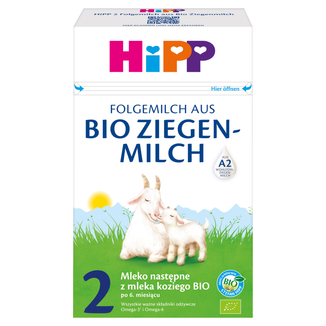 HiPP 2 Bio, ekologiczne mleko następne z mleka koziego, po 6 miesiącu, 400 g - zdjęcie produktu