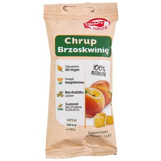Crispy Natural Chrup Brzoskiwnię, suszone kostki z brzoskwini, 12 g - zdjęcie produktu
