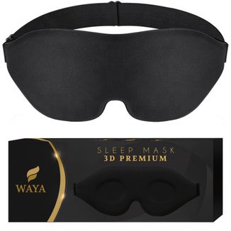 Waya 3D Premium, opaska na oczy do spania, czarna, 1 sztuka - zdjęcie produktu