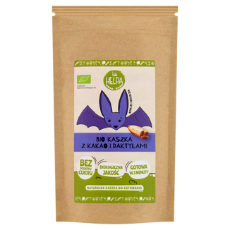 Helpa Czary Mamy Bio Kaszka orkiszowo-owsiana z kakao i daktylami, bezmleczna, bez dodatku cukru, 200 g - zdjęcie produktu