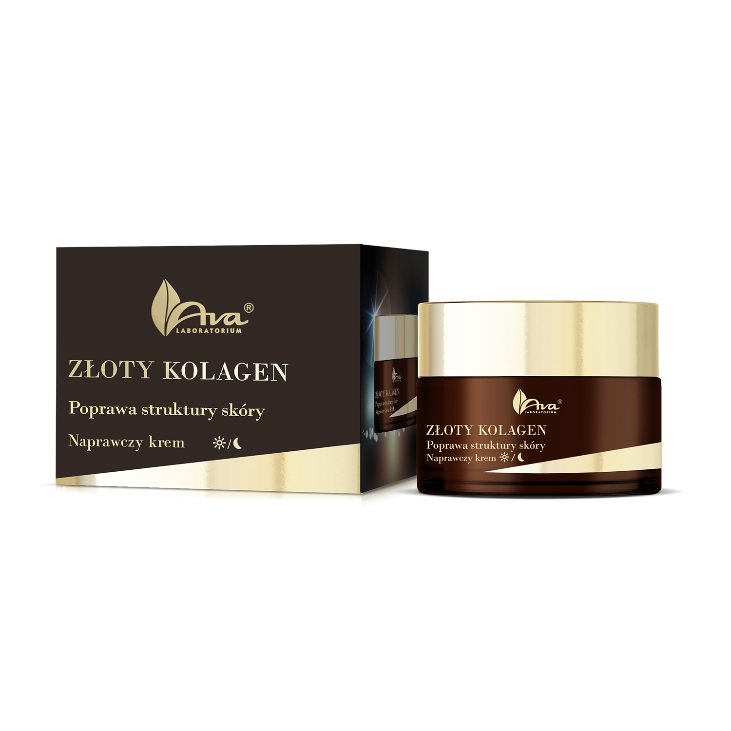 Nieznana Ava Złoty Kolagen, naprawczy krem do twarzy, 50 ml
