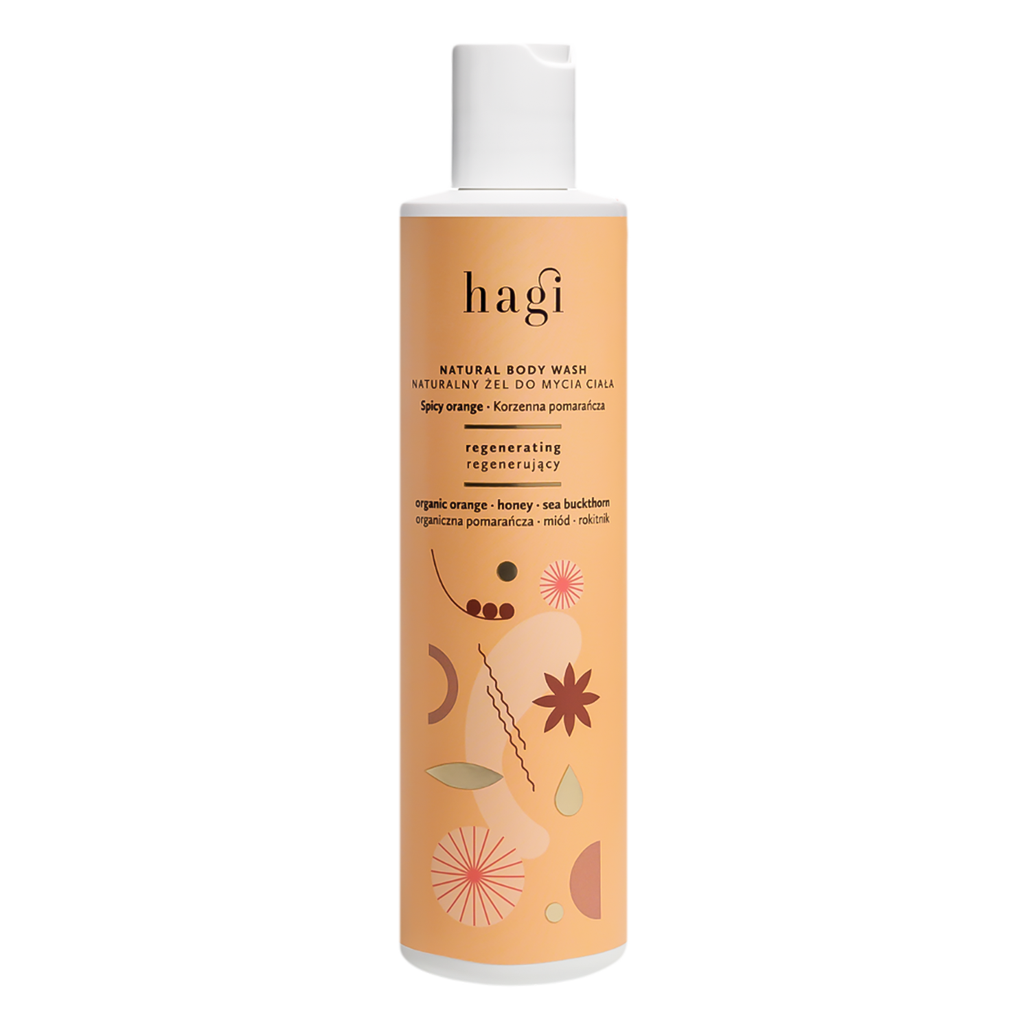 Nieznana Hagi Korzenna Pomarańcza, naturalny żel do mycia ciała, regenerujący, 300 ml
