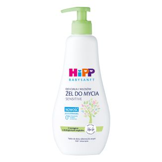 HiPP Babysanft, żel do mycia ciała i włosów, od 1 dnia życia, 400 ml USZKODZONE OPAKOWANIE - zdjęcie produktu