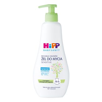 HiPP Babysanft, żel do mycia ciała i włosów, od 1 dnia życia, 400 ml - zdjęcie produktu
