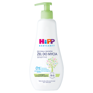 HiPP Babysanft, żel do mycia ciała i włosów, od 1 dnia życia, 400 ml - zdjęcie produktu