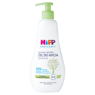 HiPP Babysanft, żel do mycia ciała i włosów, od 1 dnia życia, 400 ml - zdjęcie produktu