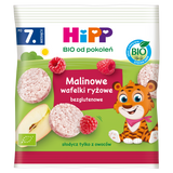 HiPP BIO od pokoleń, malinowe wafelki ryżowe, po 7 miesiącu, 30 g - miniaturka zdjęcia produktu